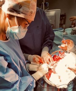 Doctora Salomé Abenza realizando intervención quirúrgica